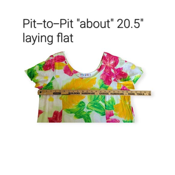 90s Jams World Vintage Hawaiian Floral Dress L - Picture 8 of 13